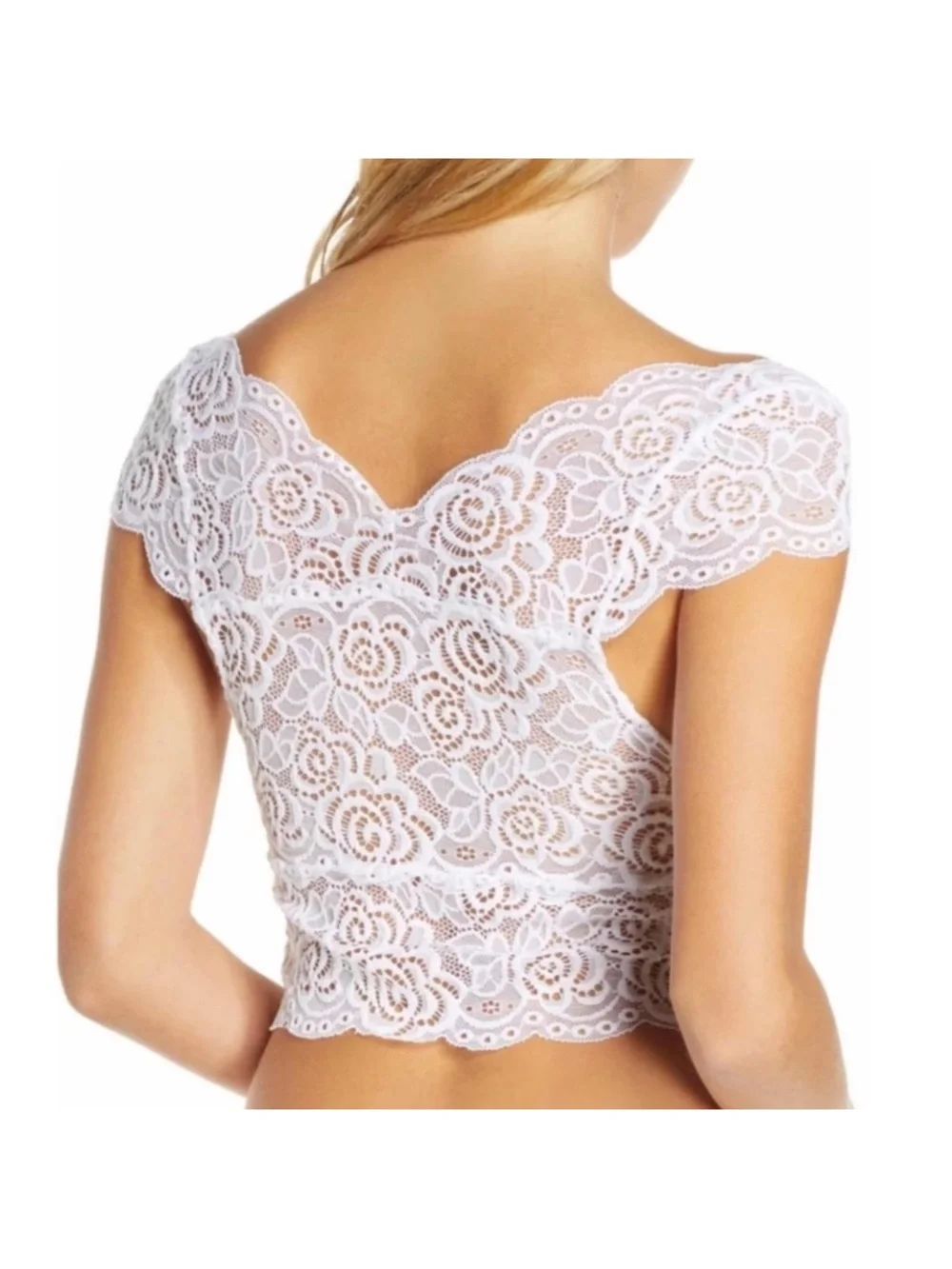 Free People intimately Chase Me Brami Cropped Cami White Lace Cropped Camisole S